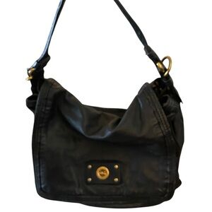 Y2K Marc by Marc Jacobs Turnlock Lydia black leather shoulderbag slouchy handbag